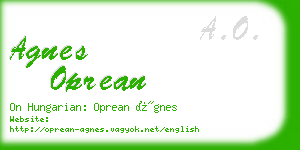 agnes oprean business card